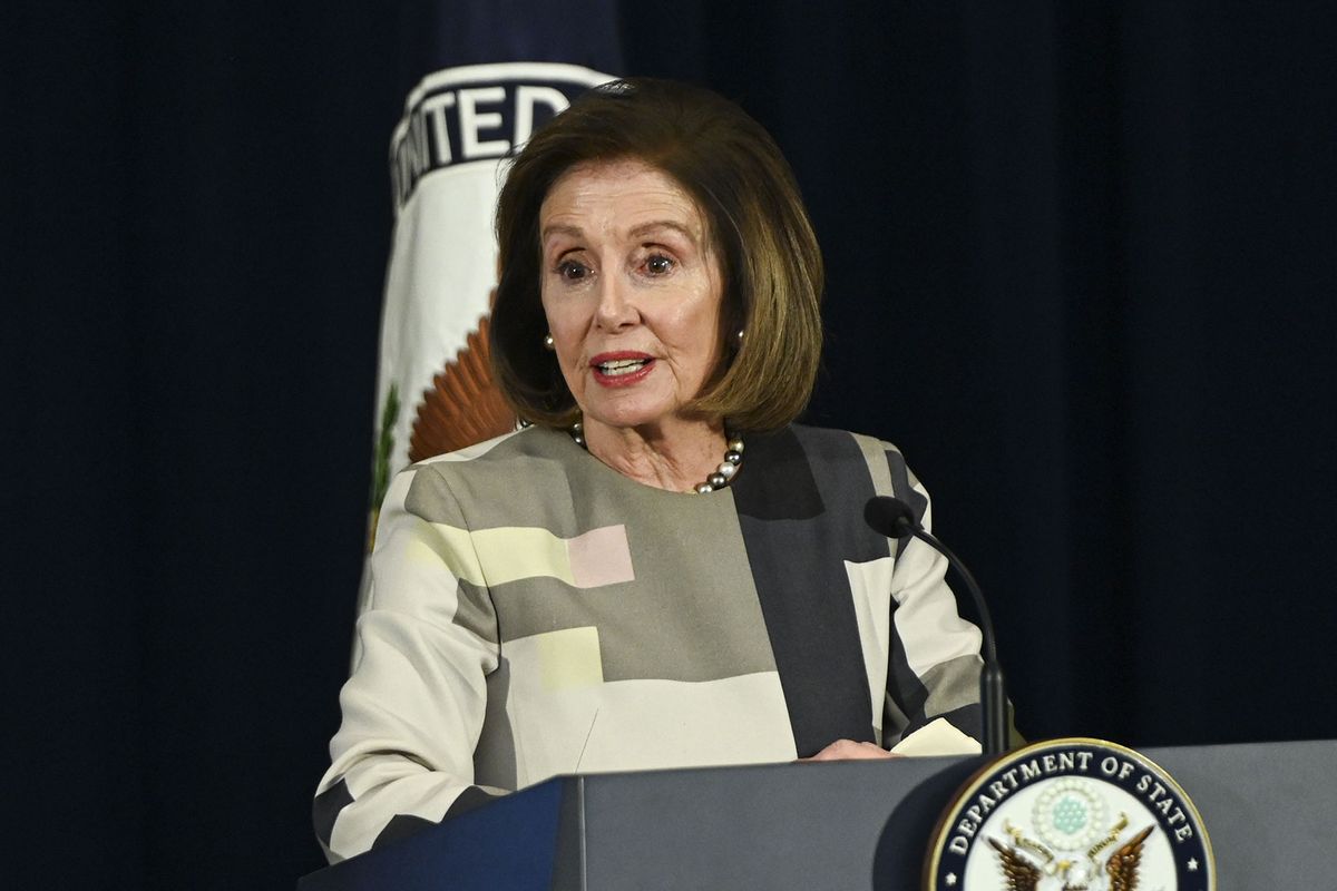 Nancy Pelosi delivers remarks at the Anti-Corruption Champions Award Ceremony at the Department of State in Washington D.C, United States on December 9, 2024. (Celal Gunes/Anadolu via Getty Images)