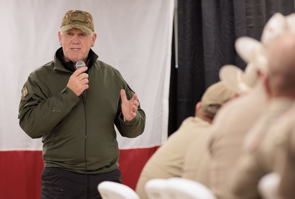 Incoming "border czar" and former acting U.S. Immigration and Customs Enforcement director Tom Homan visits Eagle Pass, Texas on November 26, 2024.  (Scott Stephen Ball for The Washington Post via Getty Images)