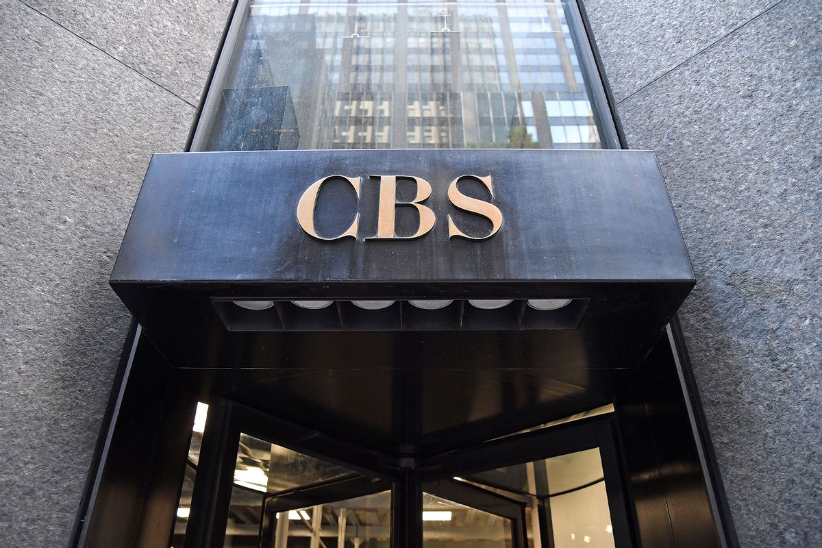 The CBS logo is seen at the CBS Building, headquarters of the CBS Corporation, in New York City. (ANGELA WEISS/AFP via Getty Images)