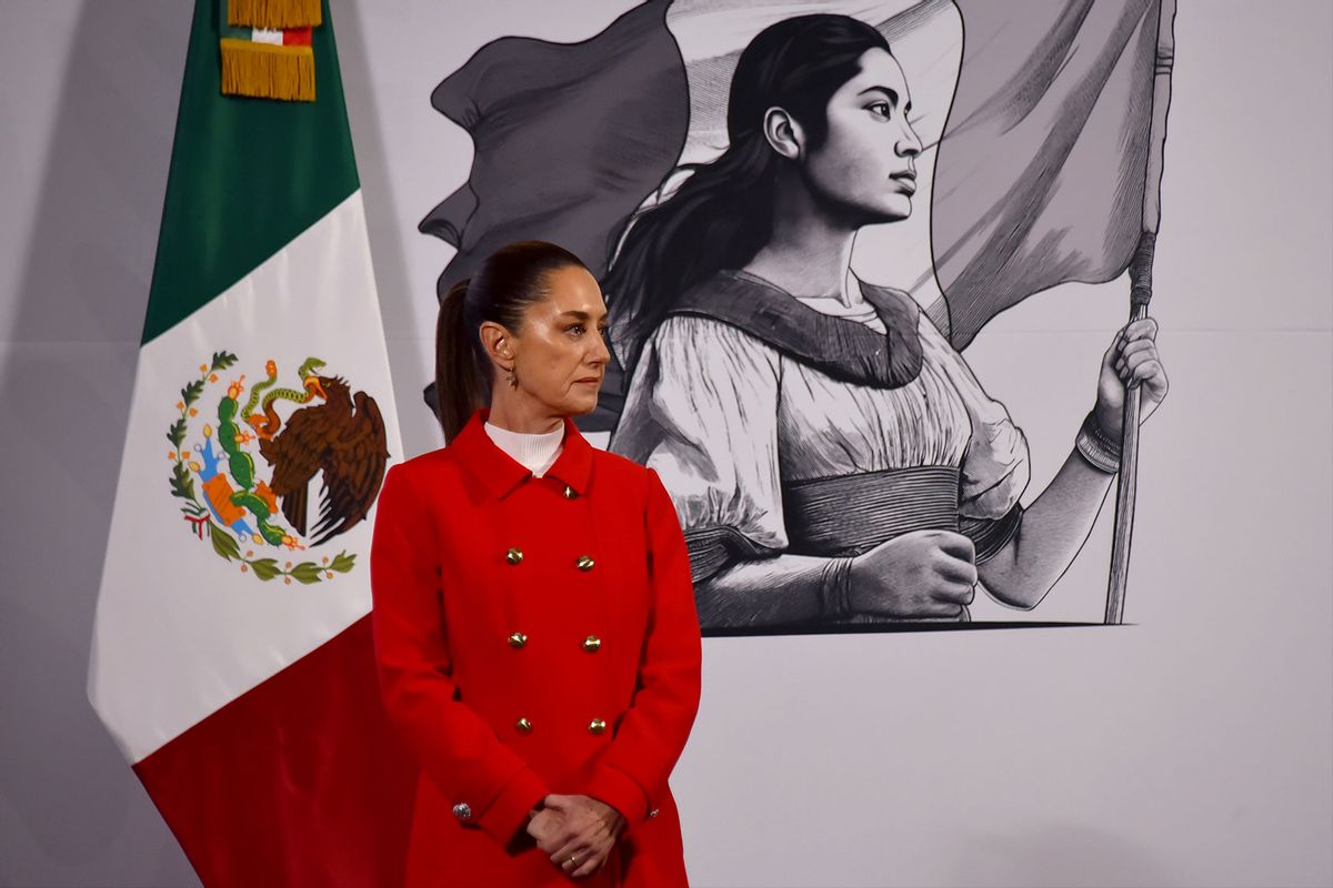 Mexican President Claudia Sheinbaum poses during the daily morning briefing at the National Palace on December 27, 2024 in Mexico City, Mexico. (Xavier Martinez/ObturadorMX/Getty Images)