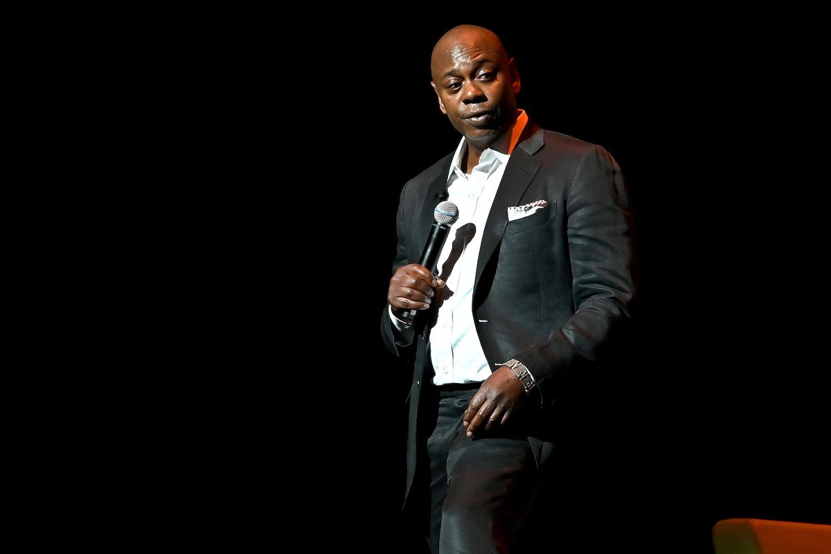 Dave Chappelle speaks onstage during the Dave Chappelle theatre dedication ceremony at Duke Ellington School of the Arts on June 20, 2022 in Washington, DC. (Shannon Finney/Getty Images)