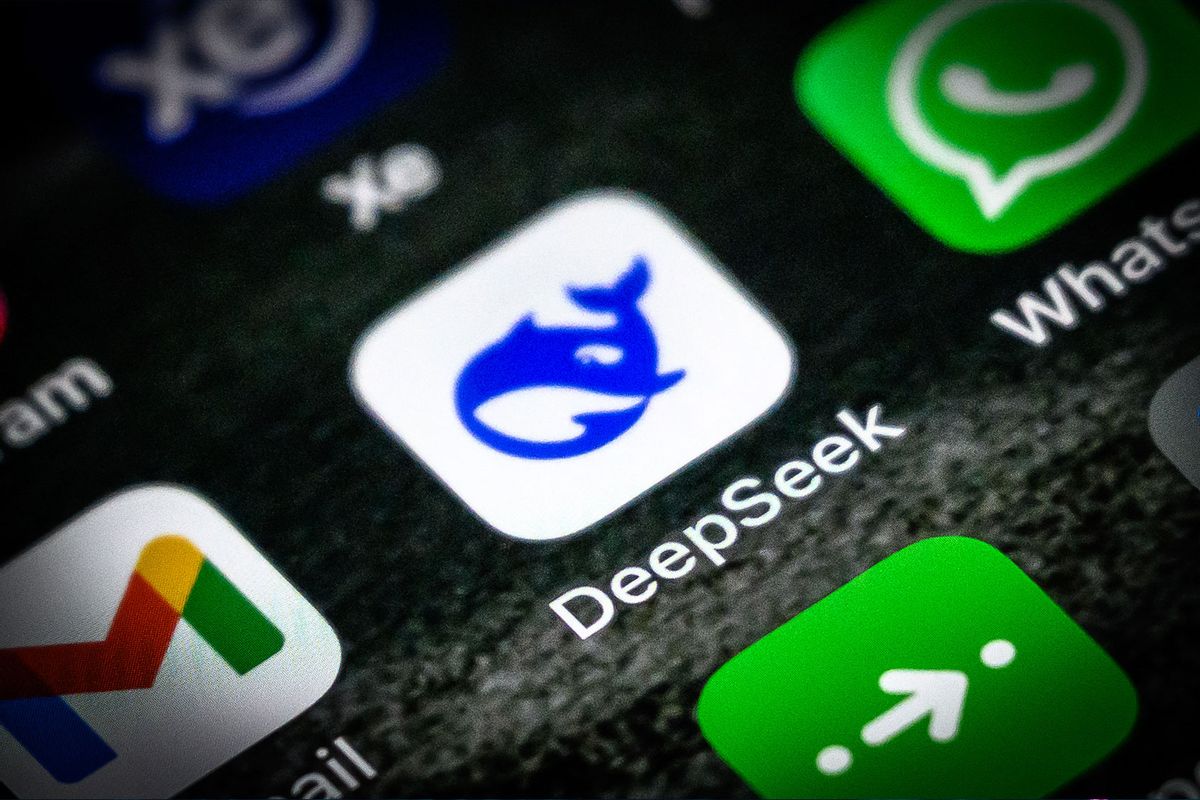 This photo illustration shows the DeepSeek app on a mobile phone. (MLADEN ANTONOV/AFP via Getty Images)