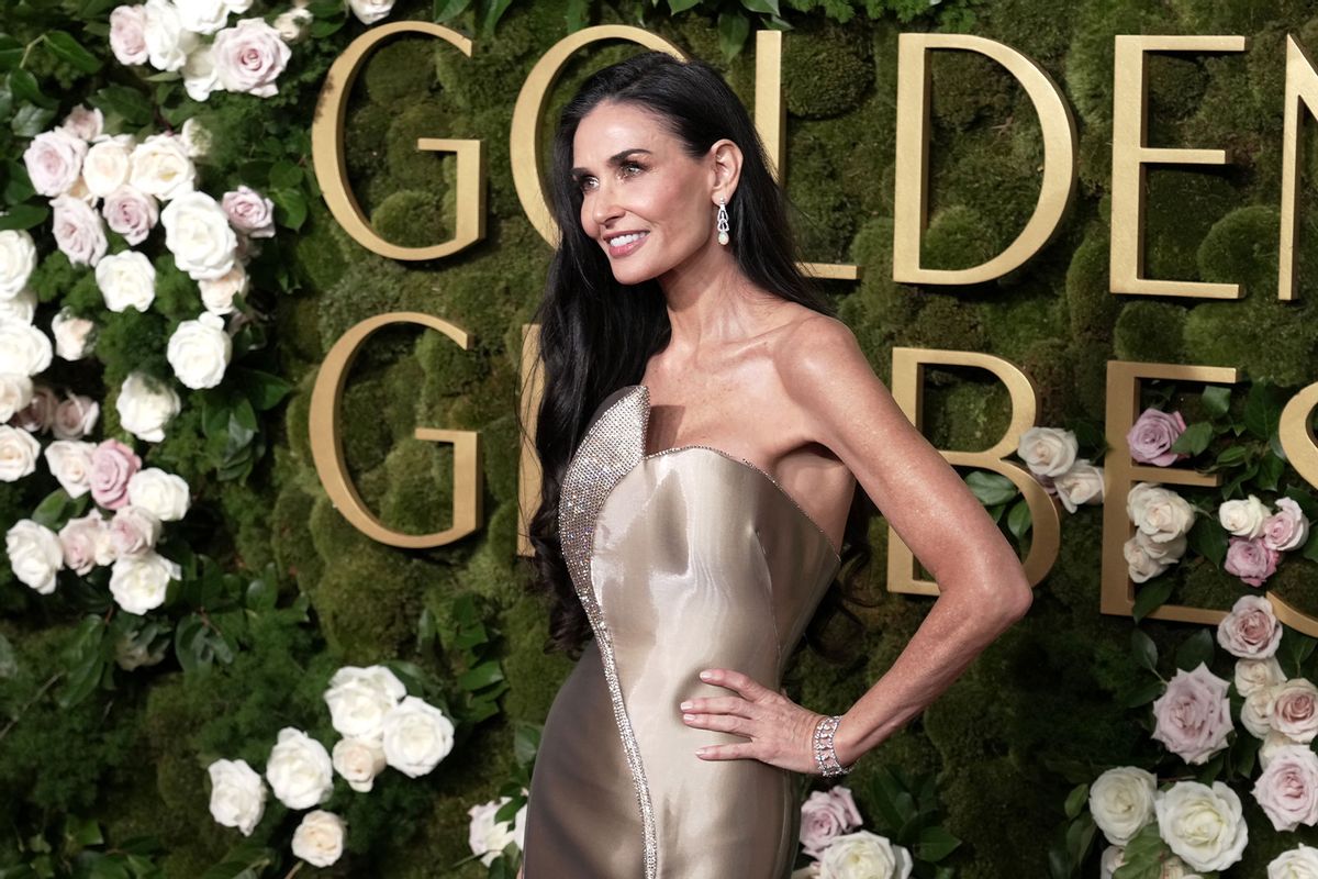 Demi Moore attends the 82nd Annual Golden Globe Awards at The Beverly Hilton on January 05, 2025 in Beverly Hills, California. (Jeff Kravitz/FilmMagic/Getty Images)