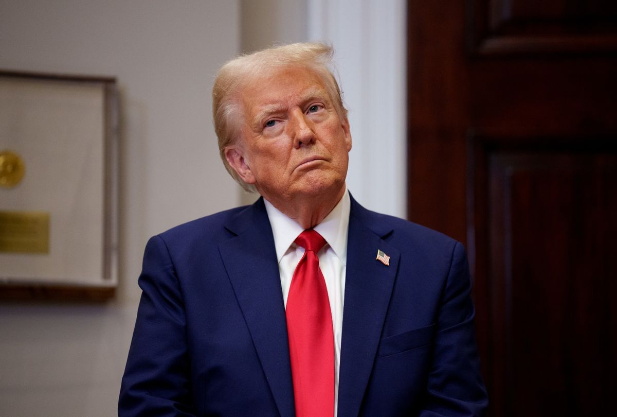 President Donald Trump appears at a news conference in the Roosevelt Room of the White House on January 21, 2025 in Washington, DC. (Andrew Harnik/Getty Images)