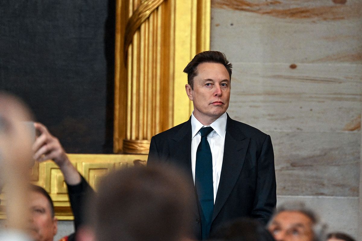 Tesla and SpaceX CEO Elon Musk attends the inauguration ceremony where Donald Trump will sworn in as the 47th US President in the US Capitol Rotunda in Washington, DC, on January 20, 2025. (KENNY HOLSTON/THE NEW YORK TIMES/11276477p/AFP via Getty Images)