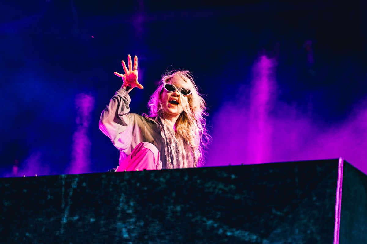 Grimes performs at the Sahara Stage at the 2024 Coachella Valley Music And Arts Festival - Weekend 1 - Day 2 at Empire Polo Club on April 13, 2024 in Indio, California. (Matt Winkelmeyer/Getty Images for Coachella)