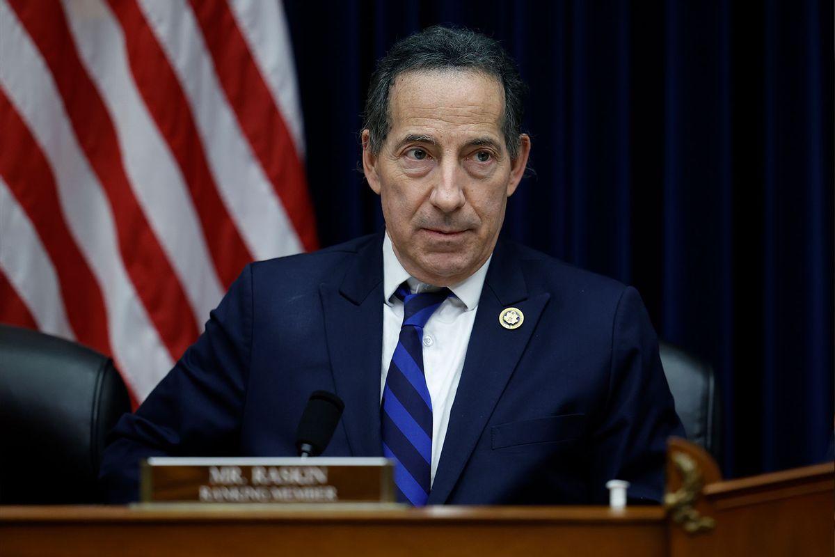 House Oversight Committee Ranking Member Rep. Jamie Raskin (D-MD) participates in a hearing with Administrator of the U.S. Federal Emergency Management Agency (FEMA) Deanne Criswell during an Oversight Committee Hearing at the Rayburn House Office Building on November 19, 2024 in Washington, DC. (Kevin Dietsch/Getty Images)