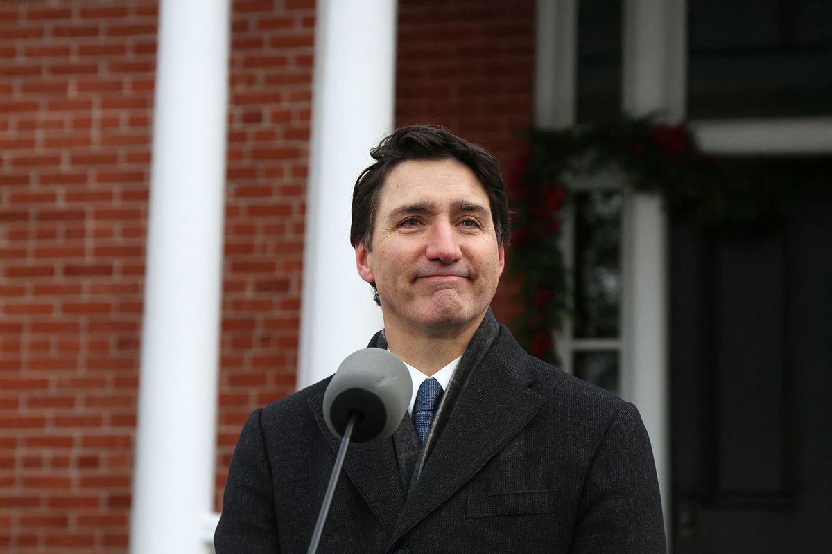 Canadian Prime Minister Justin Trudeau speaks during a news conference at Rideau Cottage in Ottawa, Canada on January 6, 2025. (DAVE CHAN/AFP via Getty Images)