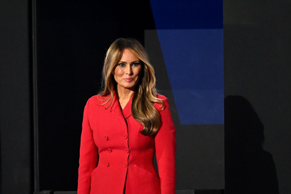 Former first lady Melania Trump arrives on the fourth day of the Republican National Convention at the Fiserv Forum on July 18, 2024 in Milwaukee, Wisconsin. (Leon Neal/Getty Images)