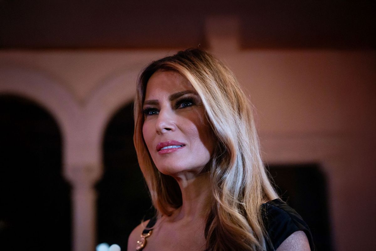 Melania Trump, U.S. President-elect Donald Trump wife, arrives on New Year's Eve at his Mar-A-Lago Club on December 31, 2024 in Palm Beach, Florida. (Eva Marie Uzcategui/Getty Images)