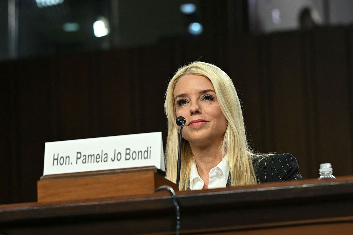 Former Florida Attorney General Pam Bondi testifies before a Senate Judiciary Committee hearing on her nomination to be US Attorney General, on Capitol Hill in Washington, DC, on January 15, 2025. (SAUL LOEB/AFP via Getty Images)