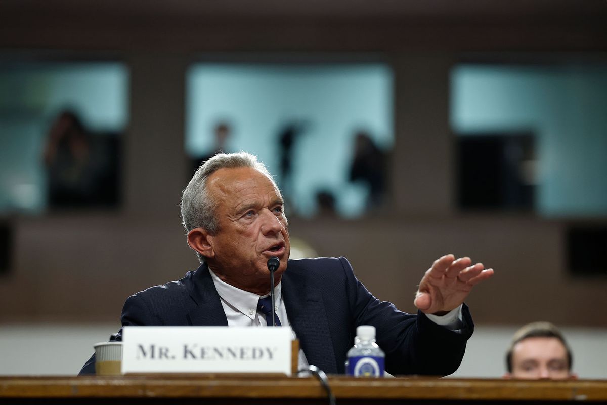 Robert F. Kennedy Jr., U.S. President Donald Trump's nominee for Secretary of Health and Human Services testifies during his Senate Finance Committee confirmation hearing at the Dirksen Senate Office Building on January 29, 2025 in Washington, DC. (Anna Moneymaker/Getty Images)