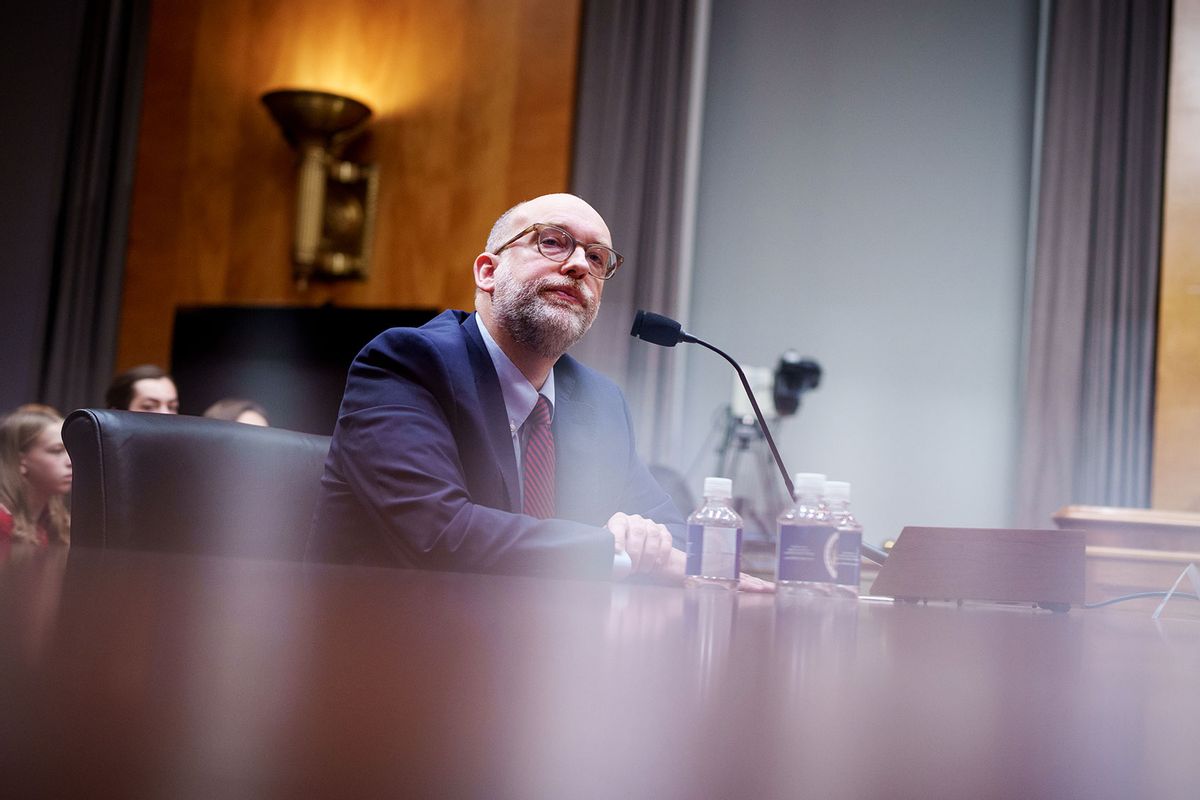 U.S. President-elect Donald Trump's nominee for Office of Management and Budget Director Russell Vought appears during a Senate Homeland Security and Governmental Affairs confirmation hearing on Capitol Hill on January 15, 2025 in Washington, DC. (Andrew Harnik/Getty Images)