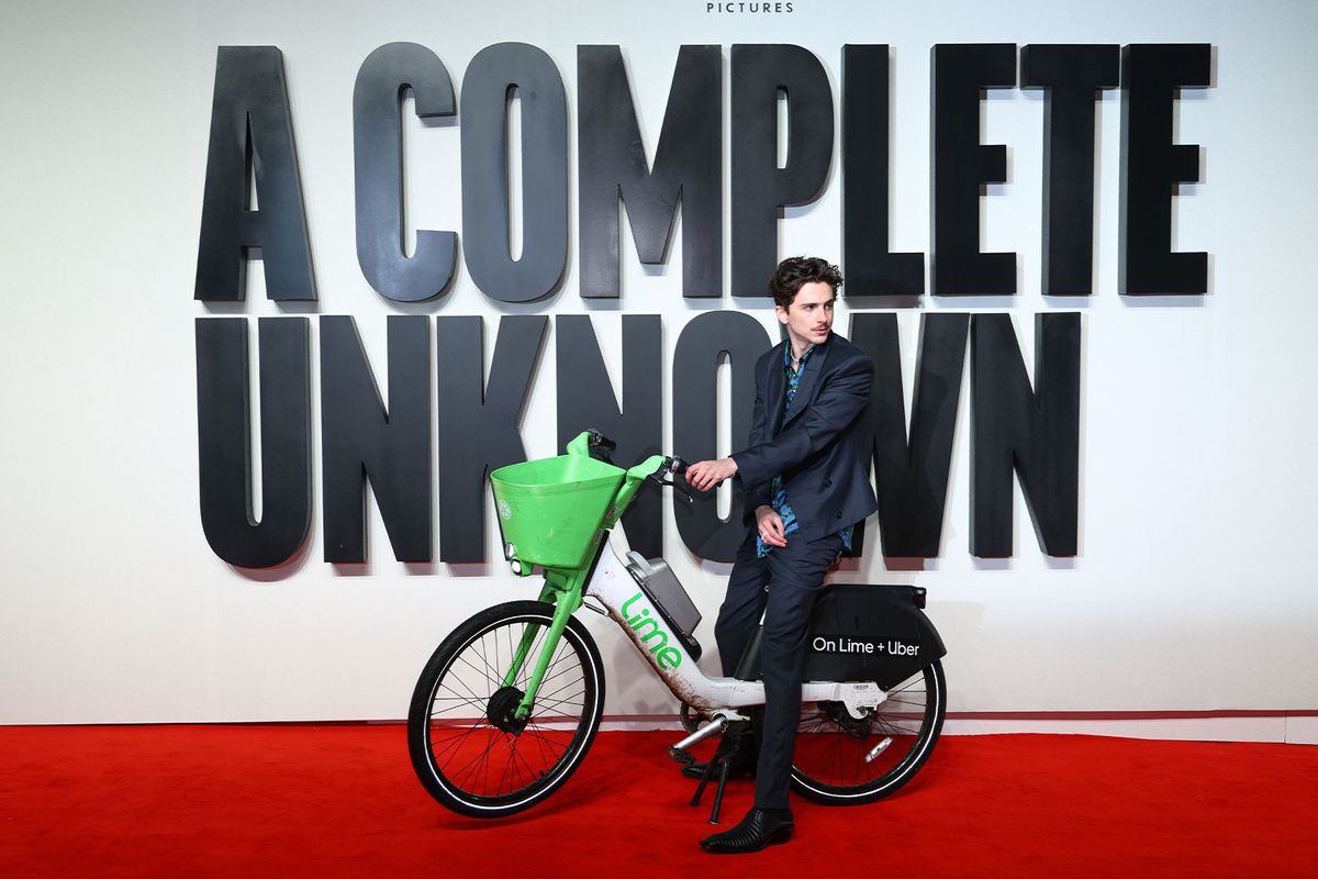 Timothee Chalamet attends the UK Premiere of Searchlight Pictures' "A Complete Unknown" at BFI Southbank on January 14, 2025 in London, England. (Tim P. Whitby/Getty Images for The Walt Disney Company Limited)