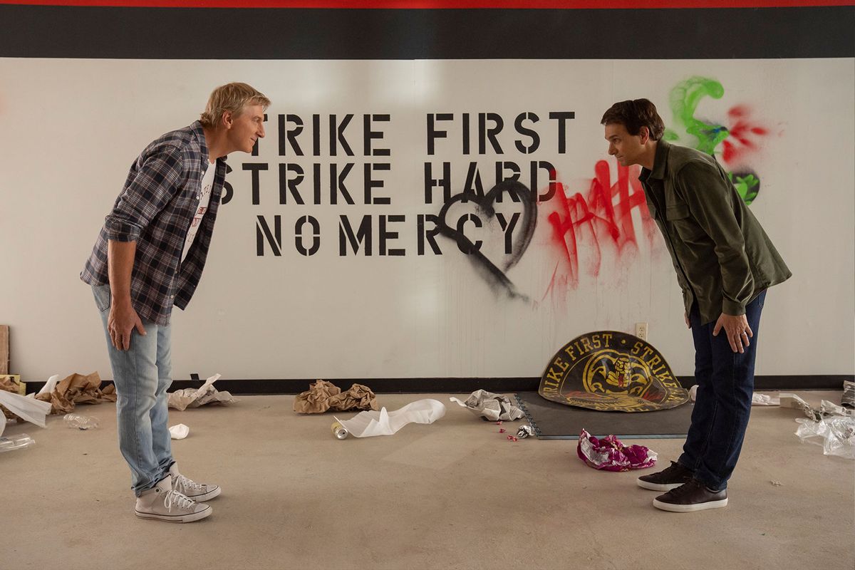 William Zabka as Johnny Lawrence and Ralph Macchio as Daniel LaRusso in "Cobra Kai" (Curtis Bonds Baker/Netflix)