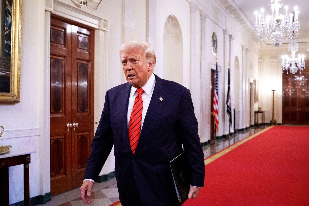 U.S. President Donald Trump arrives to sign the "No Men in Women's Sports" executive order in the East Room of the White House on February 5, 2025 in Washington, DC. (Andrew Harnik/Getty Images)