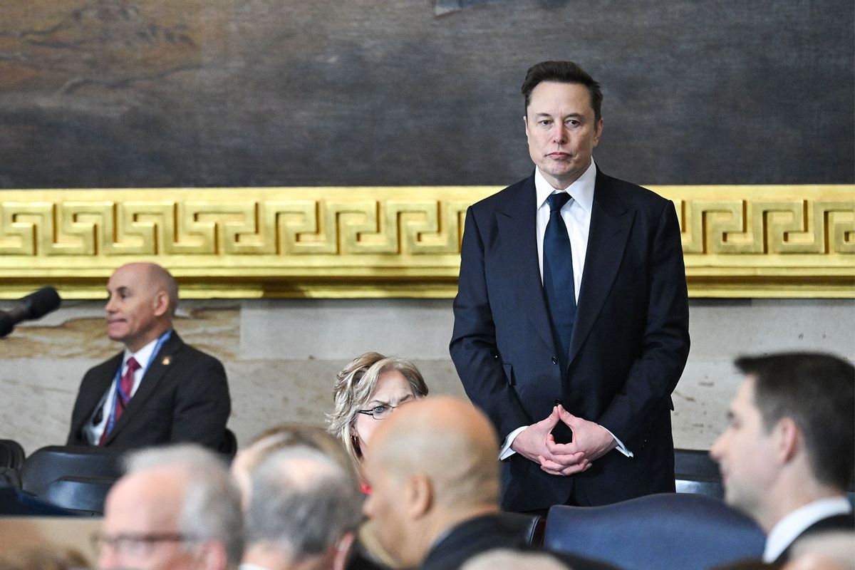 Tesla and SpaceX CEO Elon Musk arrives for the inauguration of Donald Trump in the U.S. Capitol Rotunda on January 20, 2025 in Washington, DC. (Saul Loeb-Pool/Getty Images)