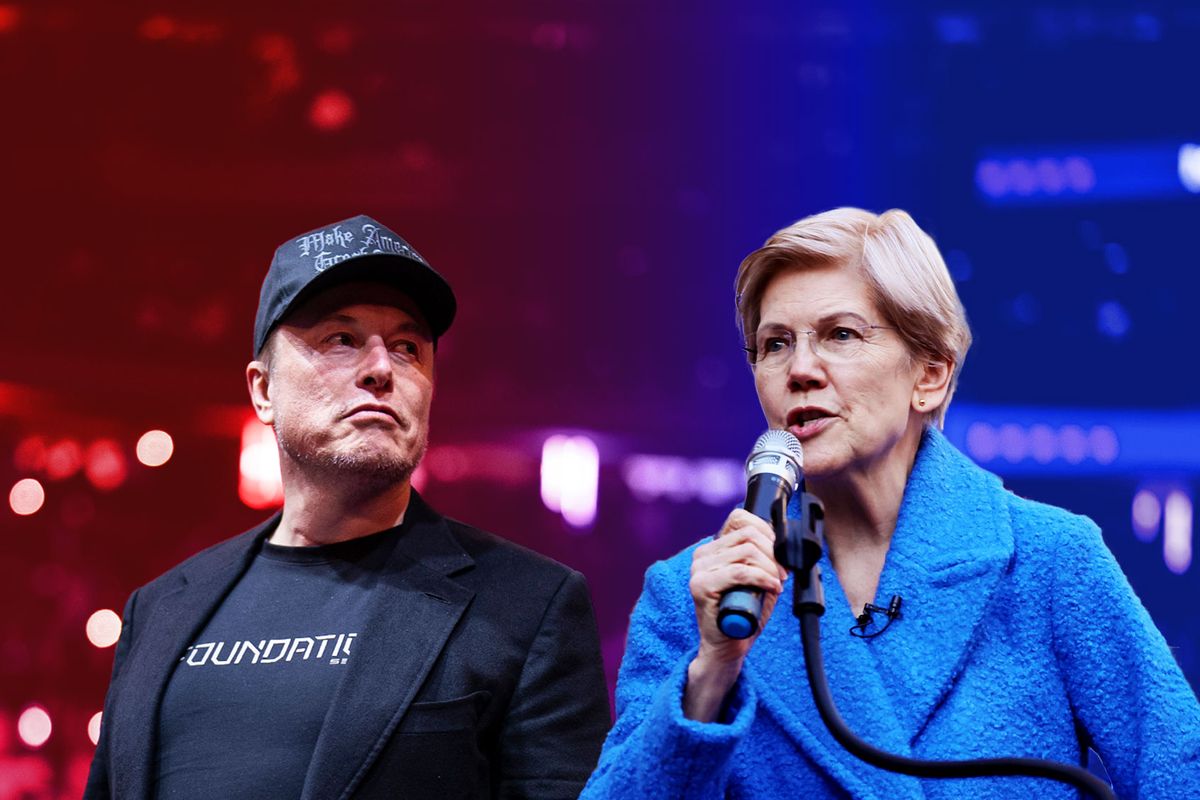 Elon Musk and Elizabeth Warren (Photo illustration by Salon/Getty Images)