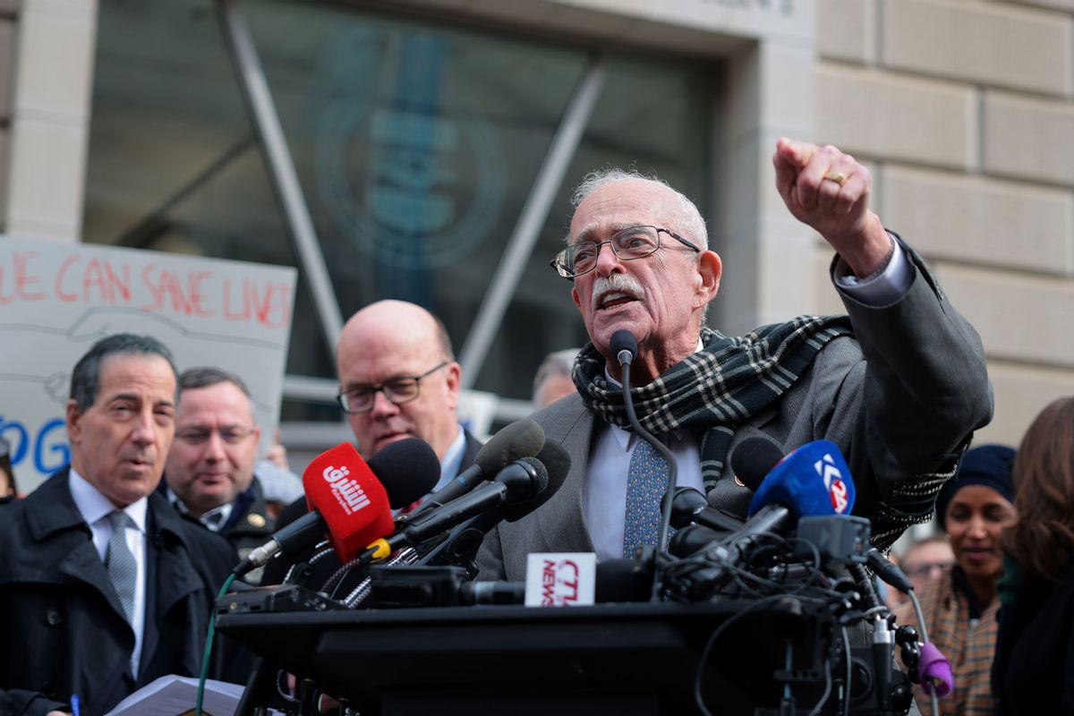 U.S. Rep. Gerry Connolly (D-VA) speaks at a press conference outside of USAID headquarters on February 03, 2025 in Washington, DC. (Kayla Bartkowski/Getty Images)