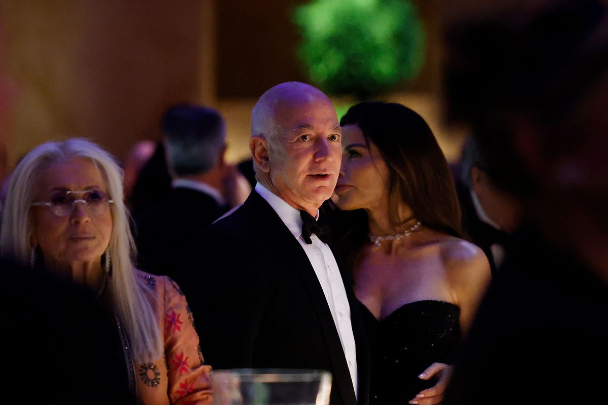 Jeff Bezos (2nd from right) attends a candlelight dinner for U.S. President-elect Donald Trump at the National Building Museum on January 19, 2025 in Washington, DC. (Anna Moneymaker/Getty Images)