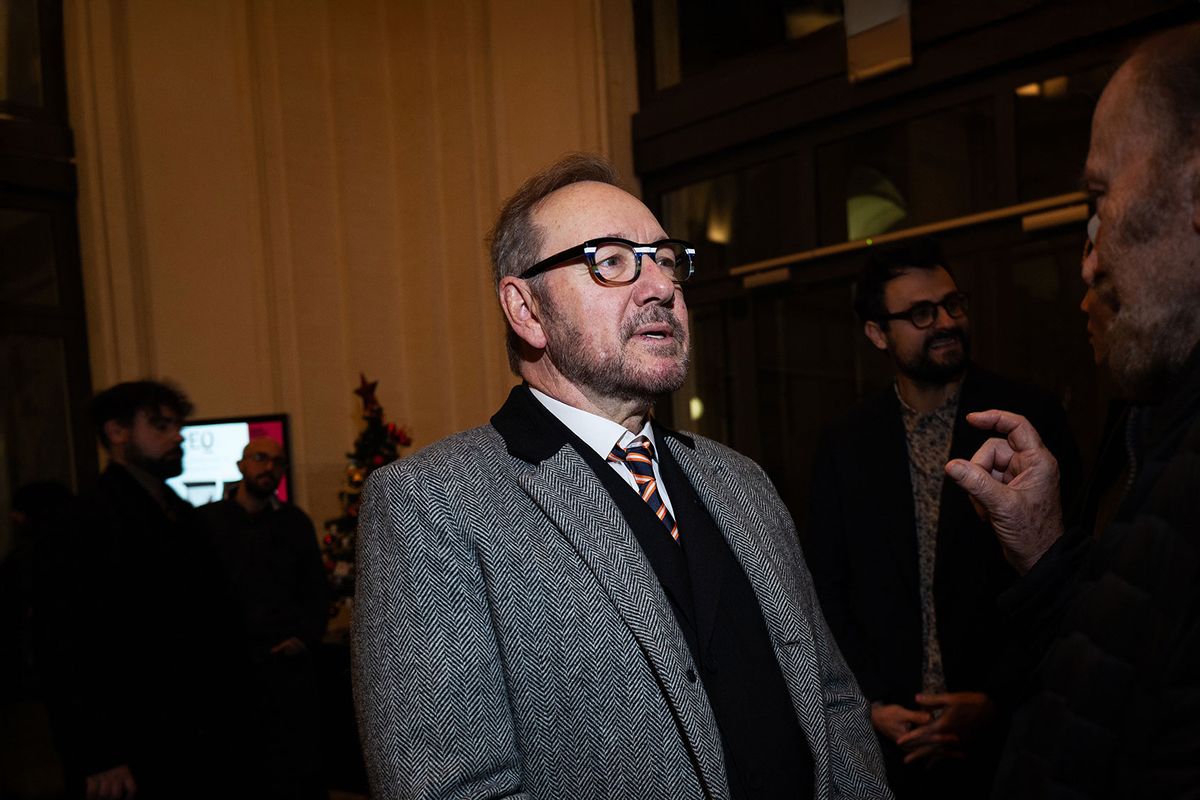 Kevin Spacey attends as Franco Nero and Kevin Spacey read Gabriele Tinti's poems at Palazzo Massimo alle Terme on December 16, 2023 in Rome, Italy. (Ernesto Ruscio/Getty Images)