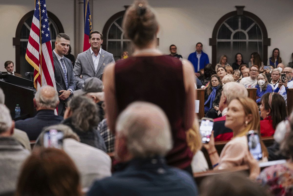 Republican U.S. Rep. Rich McCormick listens to a question from an attendee during a town hall meeting on Thursday, February 20, 2025 in Roswell, GA. (Elijah Nouvelage for The Washington Post via Getty Images)