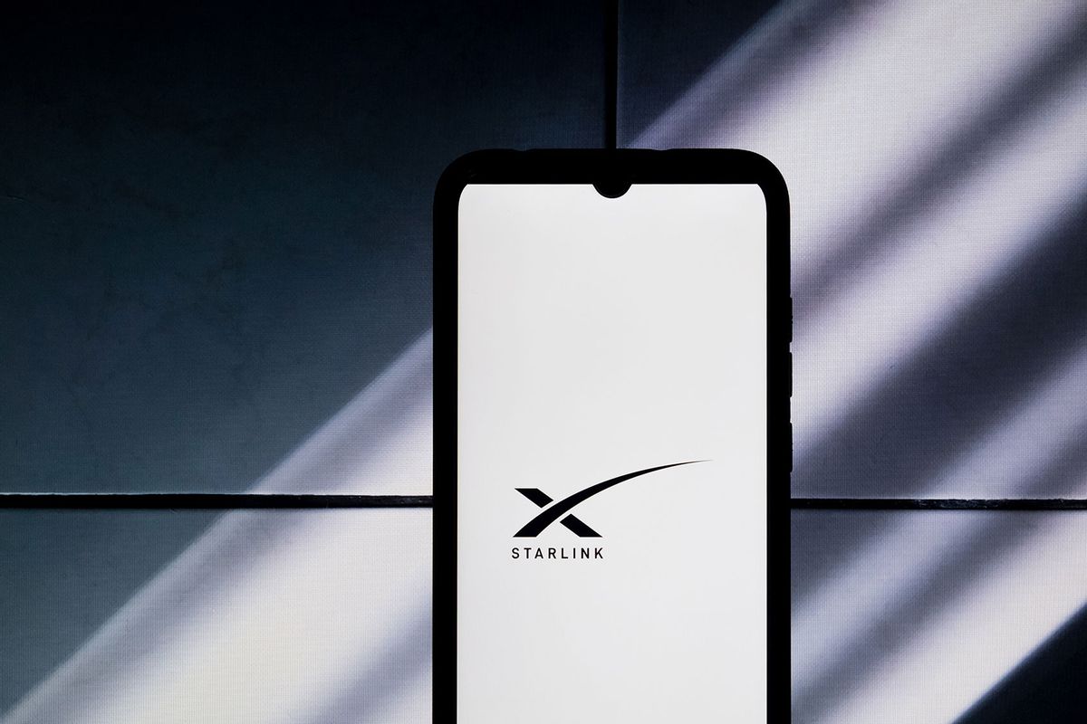 Starlink logo shown on a smartphone (Nikolas Kokovlis/NurPhoto via Getty Images)