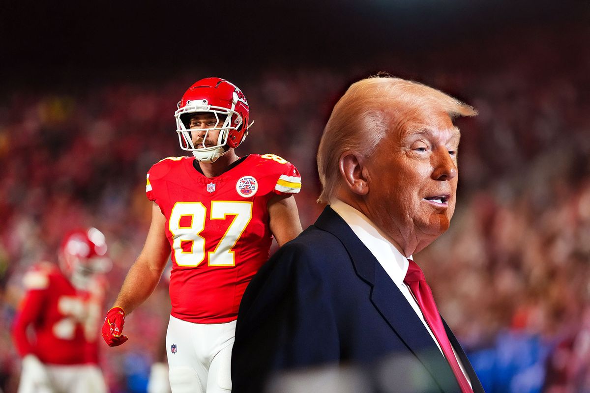 Travis Kelce and Donald Trump (Photo illustration by Salon/Getty Images)