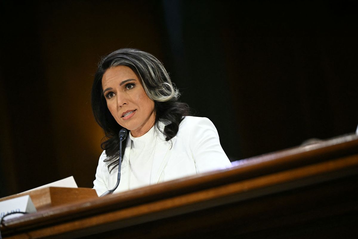 Tulsi Gabbard testifies during a Senate Intelligence Committee hearing on her nomination to be US Director of National Intelligence (DNI), on Capitol Hill on January 30, 2025, in Washington, DC. (MANDEL NGAN/AFP via Getty Images)