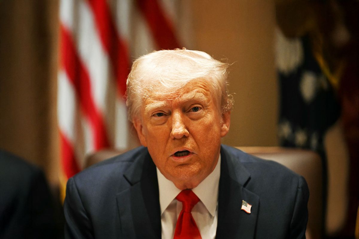 US President Donald Trump holds a cabinet meeting at the White House in Washington, DC, on February 26, 2025. (JIM WATSON/AFP via Getty Images)