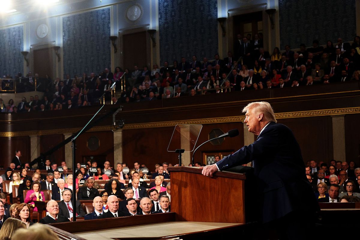 U.S. President Donald Trump addresses a joint session of Congress at the U.S. Capitol on March 04, 2025 in Washington, DC. (Win McNamee/Getty Images)