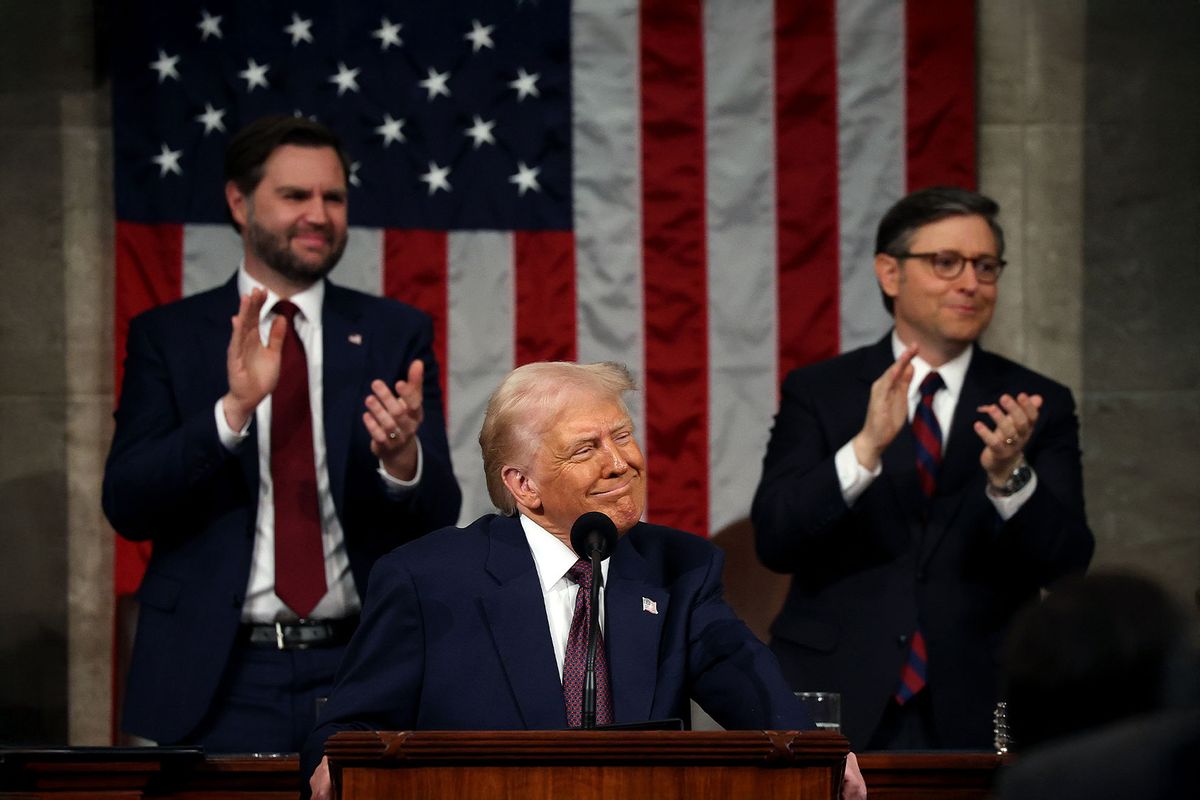 U.S. President Donald Trump addresses a joint session of Congress at the U.S. Capitol on March 04, 2025 in Washington, DC. (Win McNamee/Getty Images)