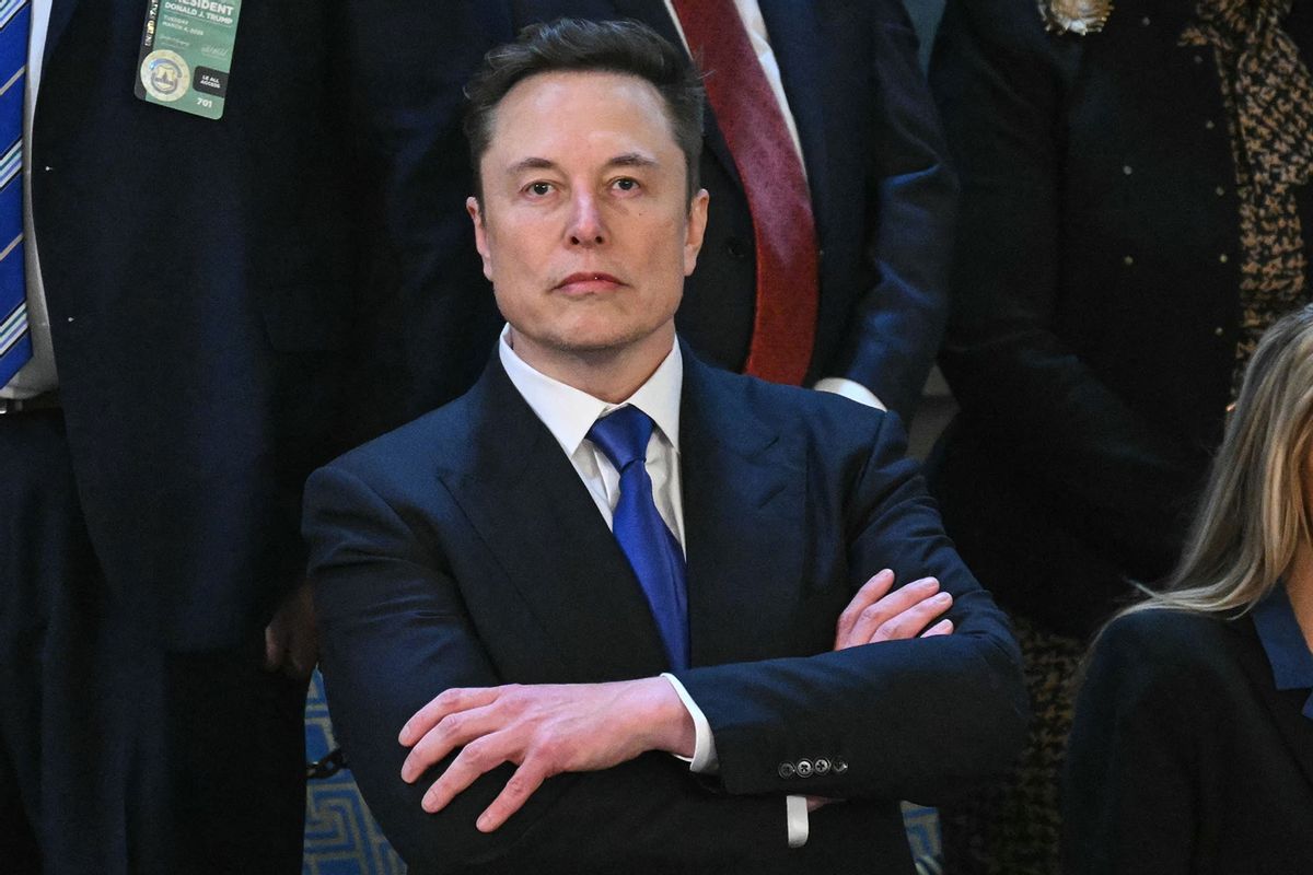 Elon Musk arrives for US President Donald Trump's address to a joint session of Congress in the House Chamber of the US Capitol in Washington, DC, on March 4, 2025. (SAUL LOEB/AFP via Getty Images)