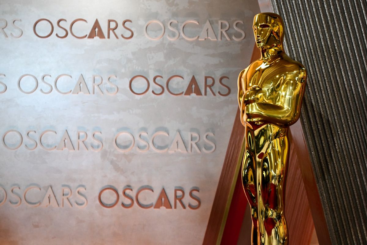 An Oscar statue is pictured on the red carpet of the 97th Annual Academy Awards at the Dolby Theatre in Hollywood, California on February 28, 2025.  (ANGELA WEISS/AFP via Getty Images)