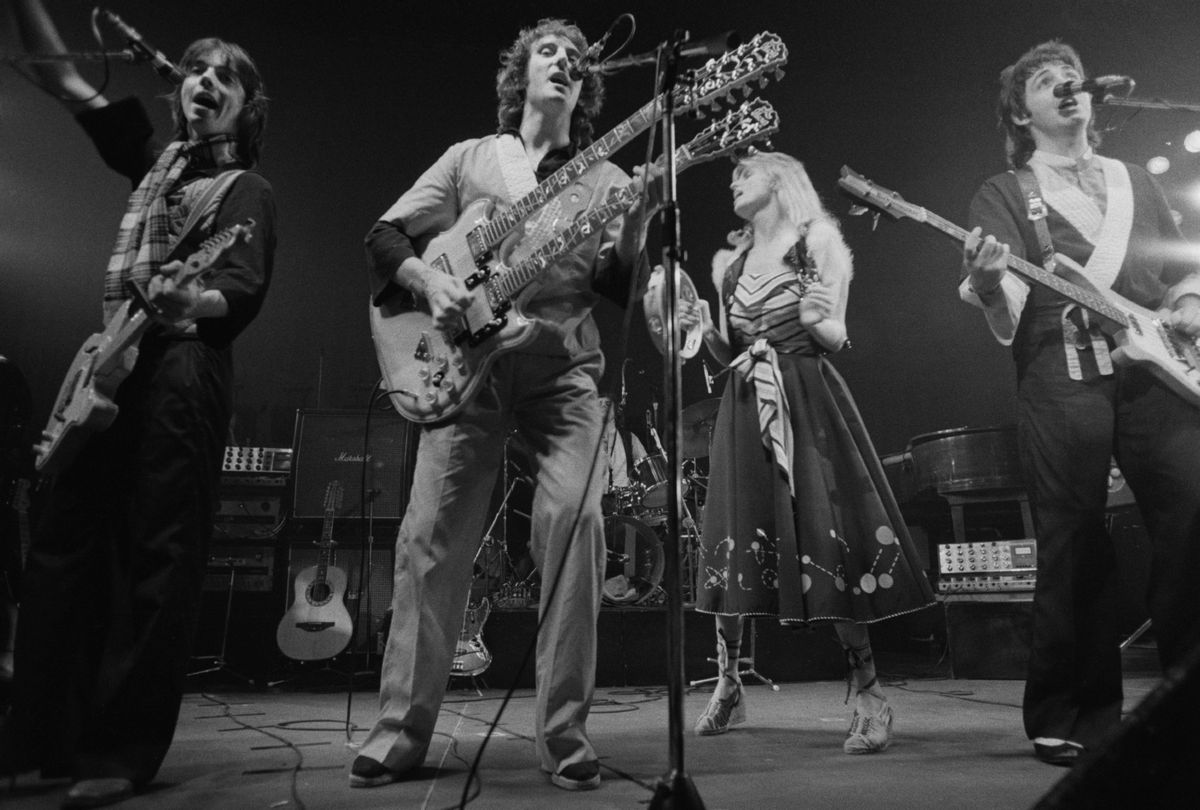 Wings performing at the Capitol Theatre in Aberdeen, Scotland, during the band's "Wings Over the World" tour, September 22, 1975. (Michael Putland/Getty Images)