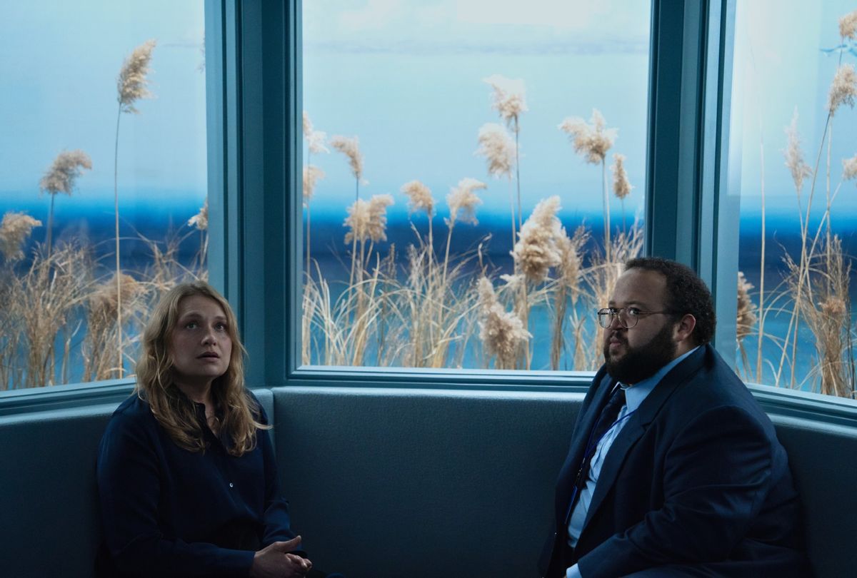 Merritt Wever and Zach Cherry in "Severance" (Courtesy of Apple TV+)