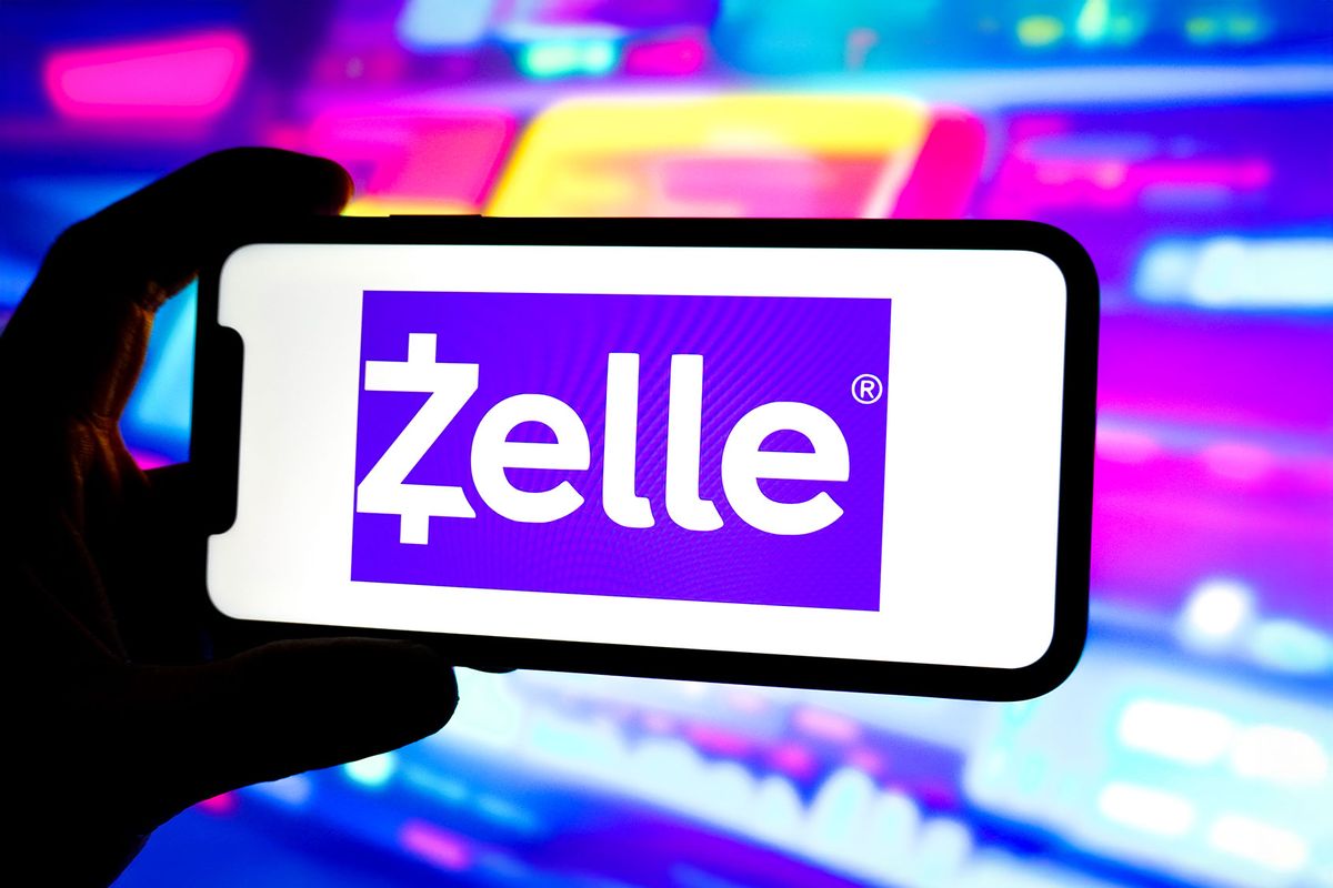 Zelle logo is displayed on the screen of a smartphone (Sheldon Cooper/SOPA Images/LightRocket via Getty Images)