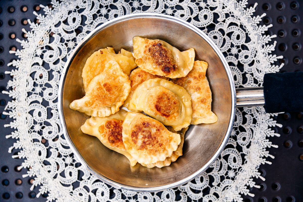 A pan of pierogi (Getty Images / Alexander Spatari)