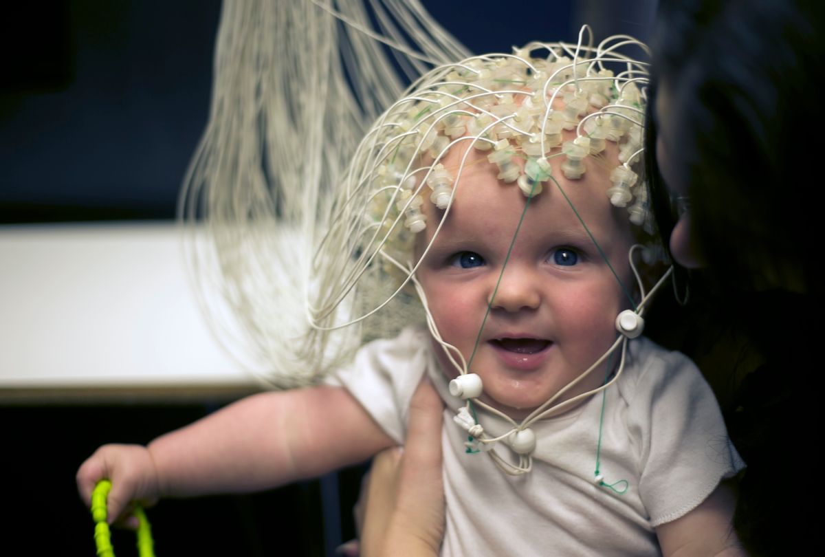 Baby boy having brain tested, Seattle, Washington. (Getty Images / Aaron MCcoy)