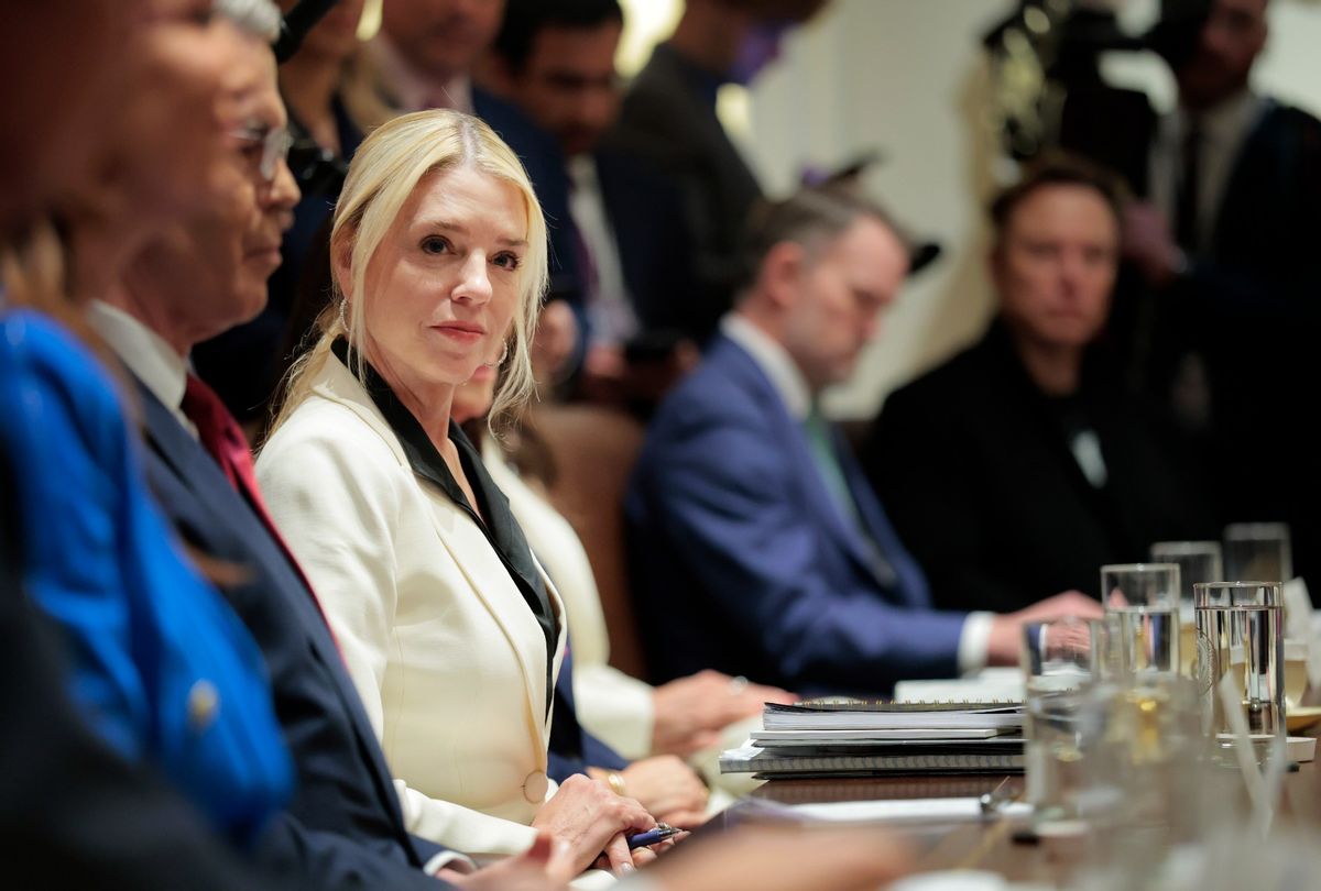 Attorney General Pam Bondi listens during a Cabinet meeting at the White House on April 10, 2025 in Washington, DC. (Anna Moneymaker/Getty Images)