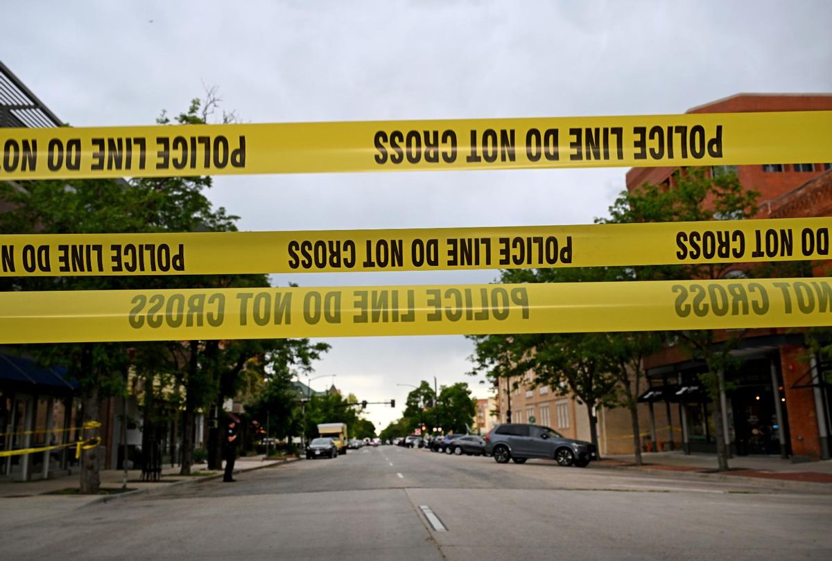 Law enforcement officials are on scene to investigate an attack on the Pearl Street Mall in Boulder, Colorado on June 1, 2025. (Helen H. Richardson/MediaNews Group/The Denver Post via Getty Images)