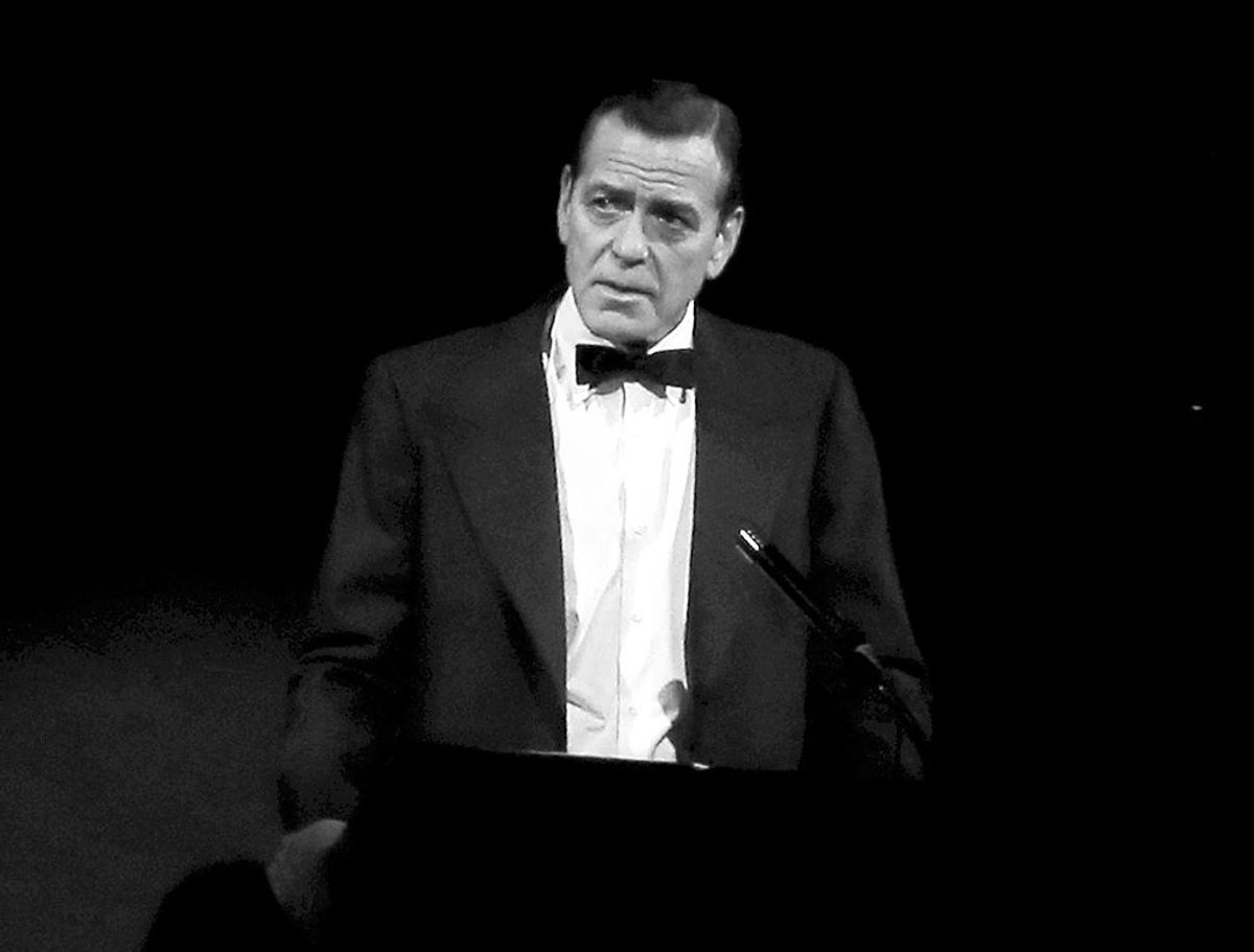 George Clooney as journalist Edward R. Murrow in Good Night, and Good Luck on Broadway. A showing will stream live Saturday night. (Bruce Glikas / Getty Images)