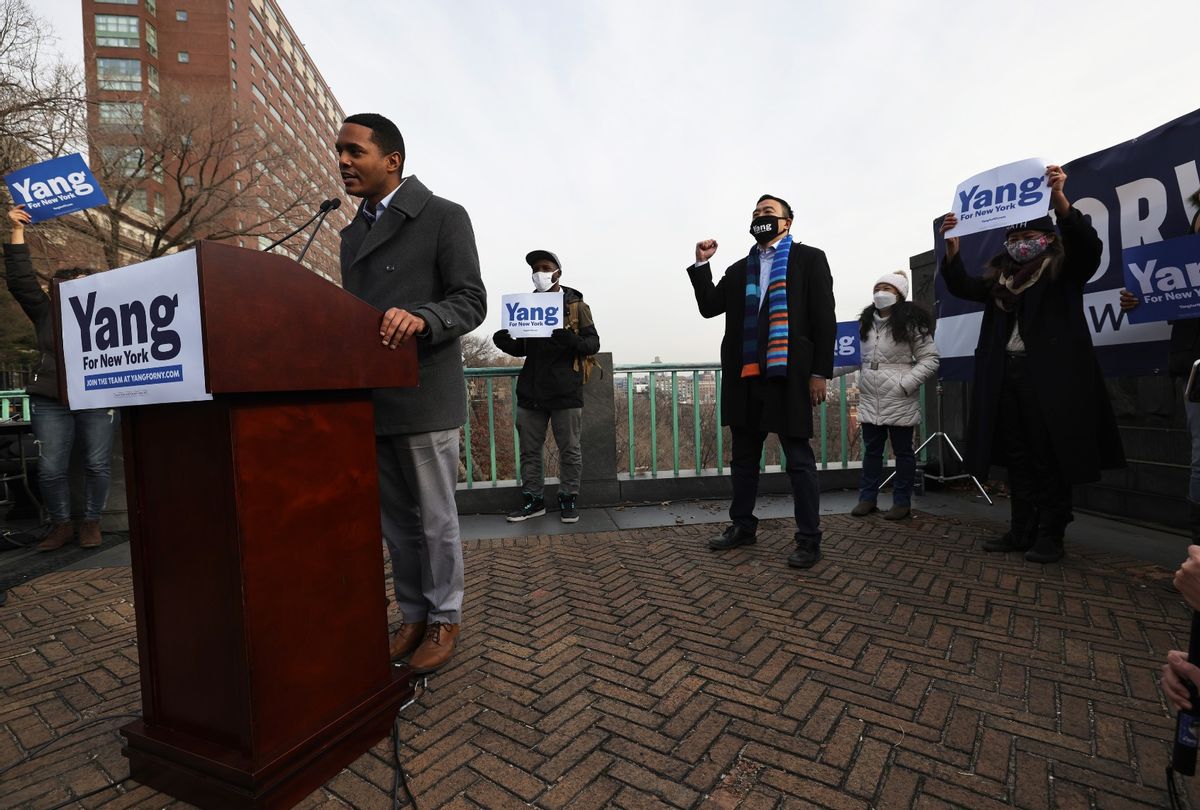 Rep. Ritchie Torres, D-N.Y., speaks at a press conference endorsing New York City Mayoral candidate Andrew Yang on January 14, 2021 in New York City. (Michael M. Santiago/Getty Images)