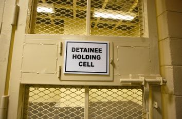A detainee holding cell