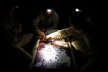 U.S. Marines from Kilo company, 3rd Battalion 6th Marines play the 