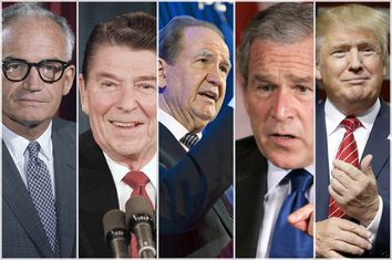 Barry Goldwater, Ronald Reagan, Pat Buchanan, George W. Bush, Donald Trump