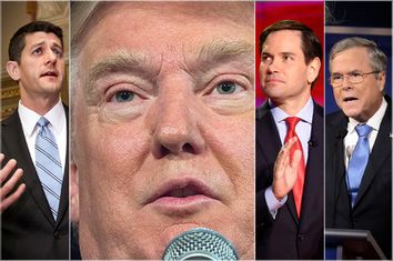 Paul Ryan, Donald Trump. Marco Rubio, Jeb Bush