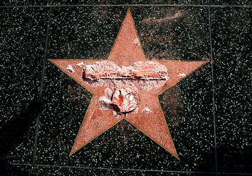 Donald Trump's star on the Hollywood Walk of Fame is seen after it was vandalized in Los Angeles