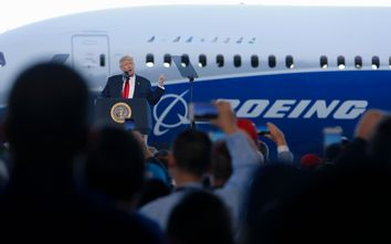 Donald Trump at Boeing plant