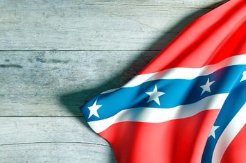 confederate flag on wood